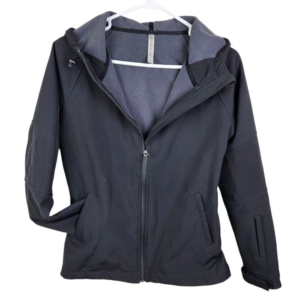 Fabletics Womens Black Full Zip Long Sleeve Fleece Lined Jacket Size Small‎